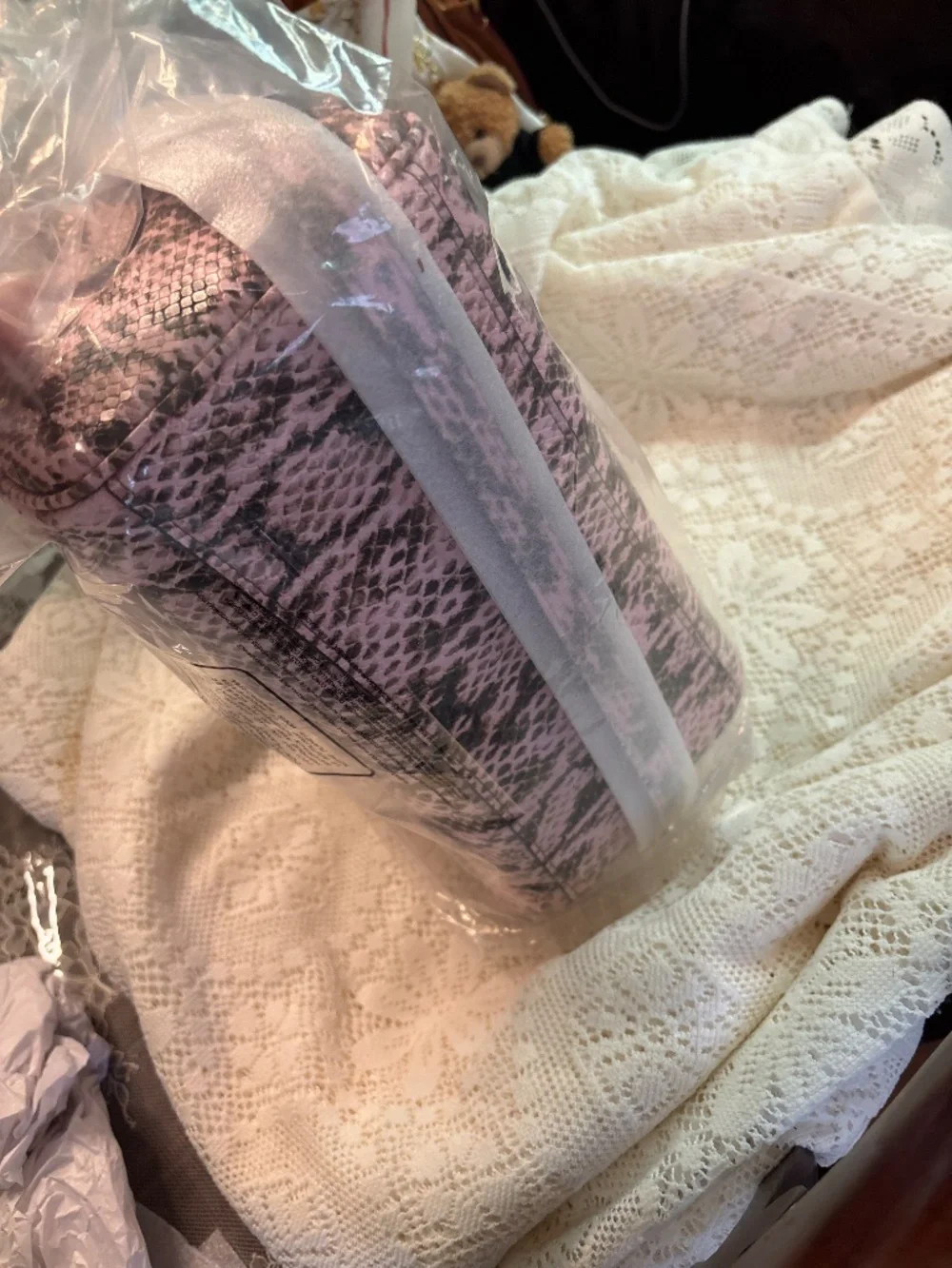 Coach snake print pink Rowan Satchel Bag